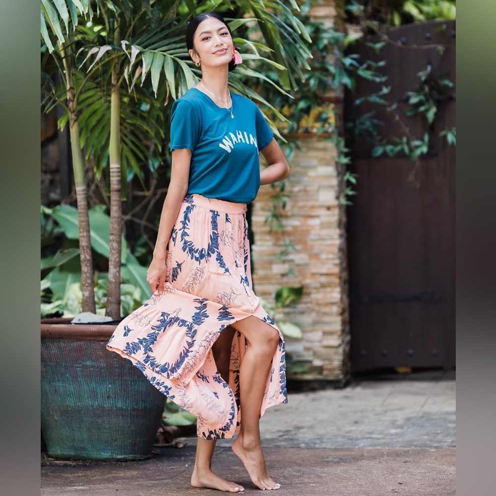 Ava Sky Skirt Skyla Guava Plumeria Lei